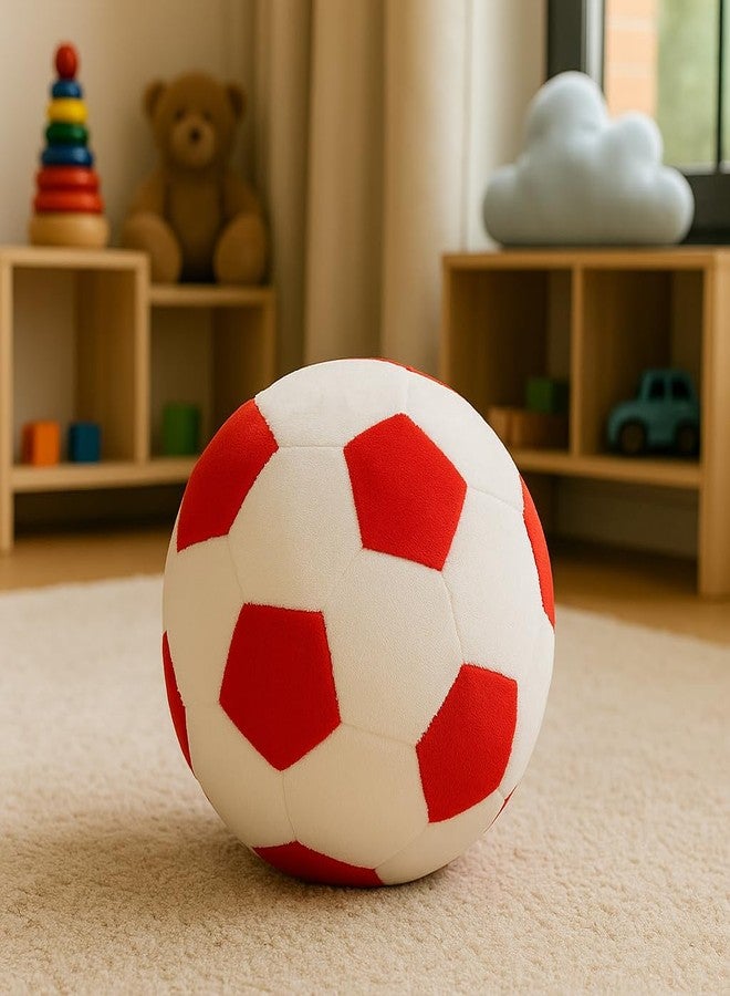 DTR Creation Red & White Soft Ball for Babies | Plush Fabric Baby Toy | Lightweight Indoor Play Toy for Kids | Safe Soft Ball for Toddlers | Ideal Gift for Baby Playtime - Image 3
